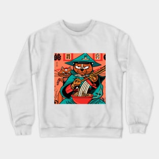 Samurai Cat with Sidekick Crewneck Sweatshirt